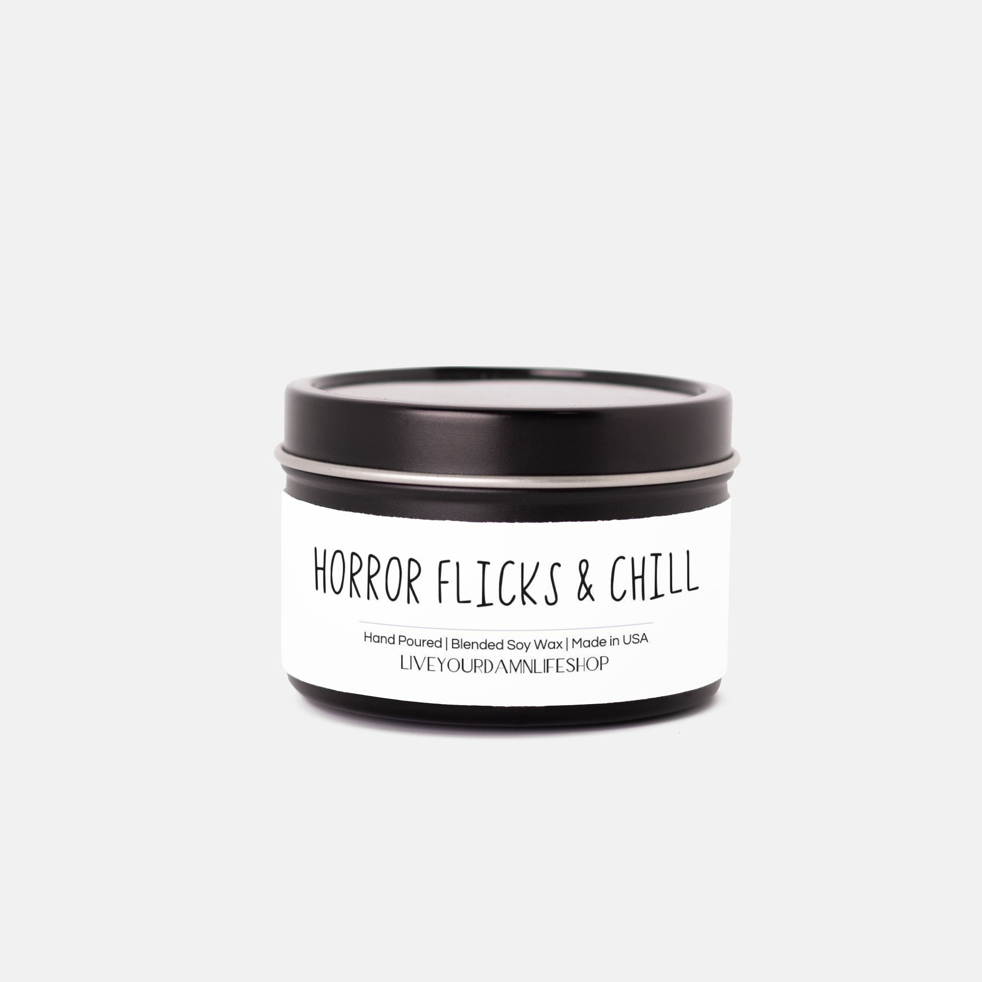 Horror Flicks & Chill Candle Tin 4oz