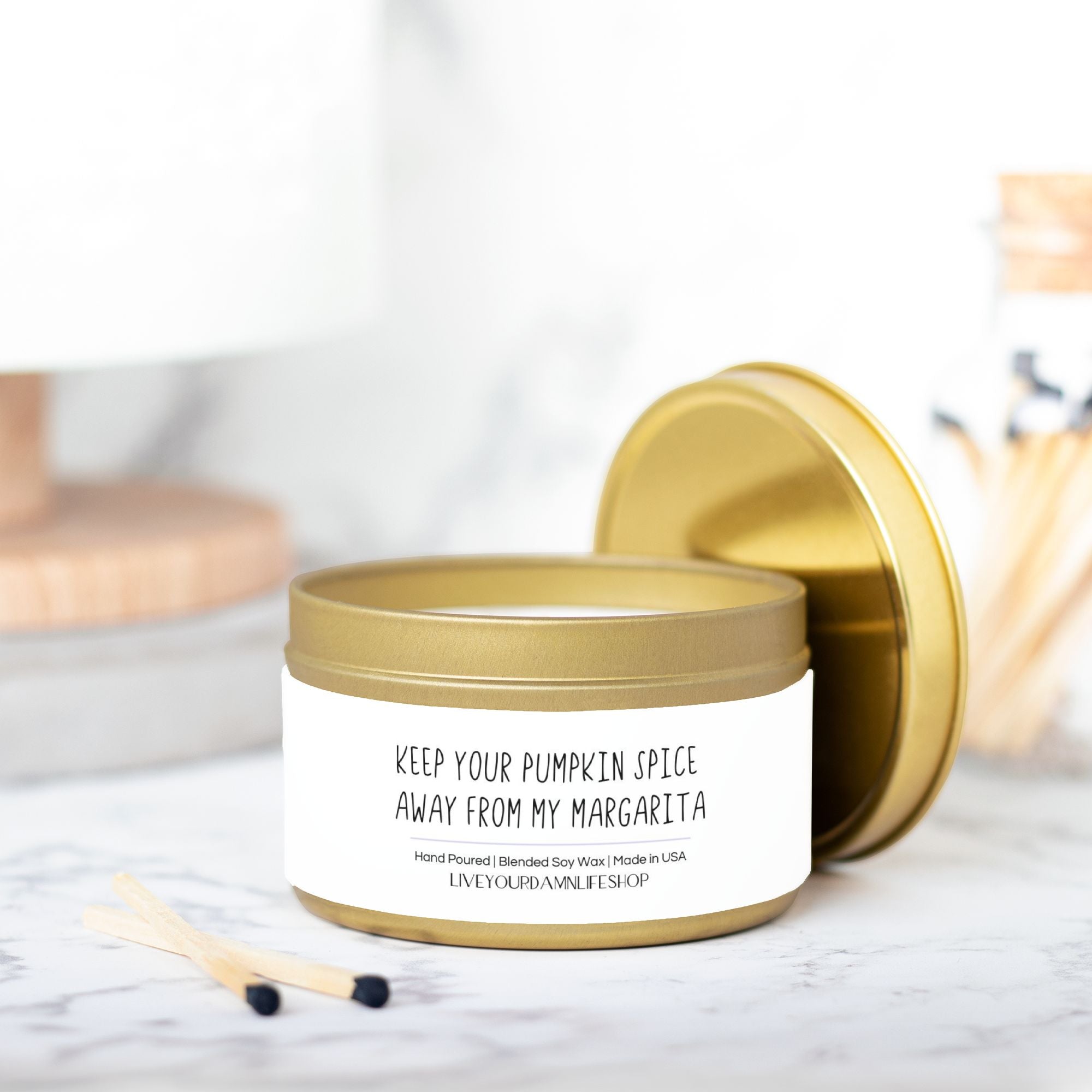 Keep Your Pumpkin Spice Away From My Margarita Candle Tin 8oz