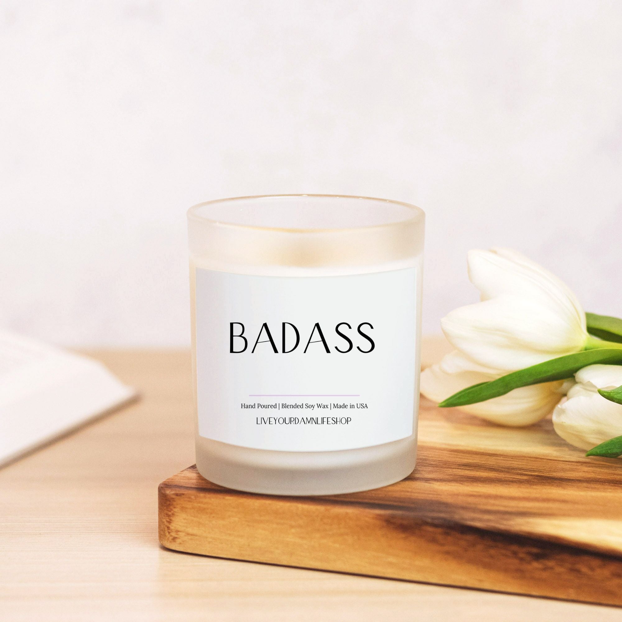 Badass - Frosted Glass Candle