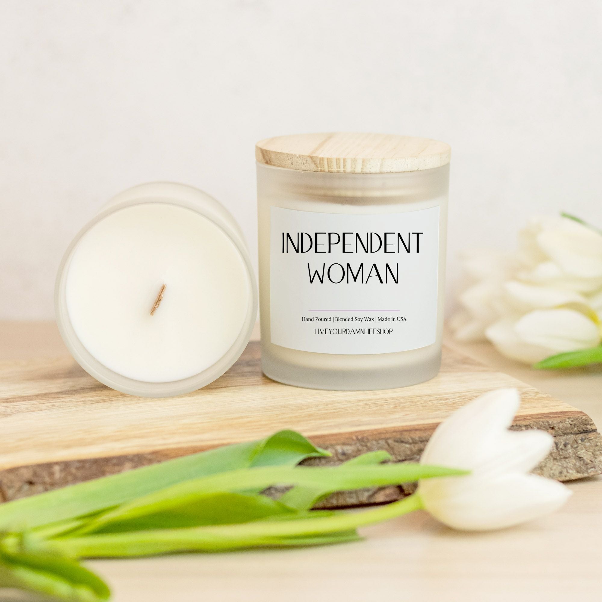 Independent Woman - Frosted Glass Candle
