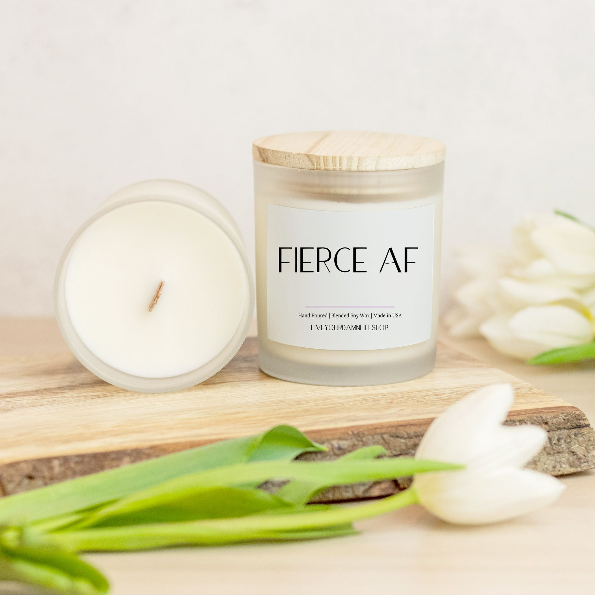 Fierce AF - Frosted Glass Candle