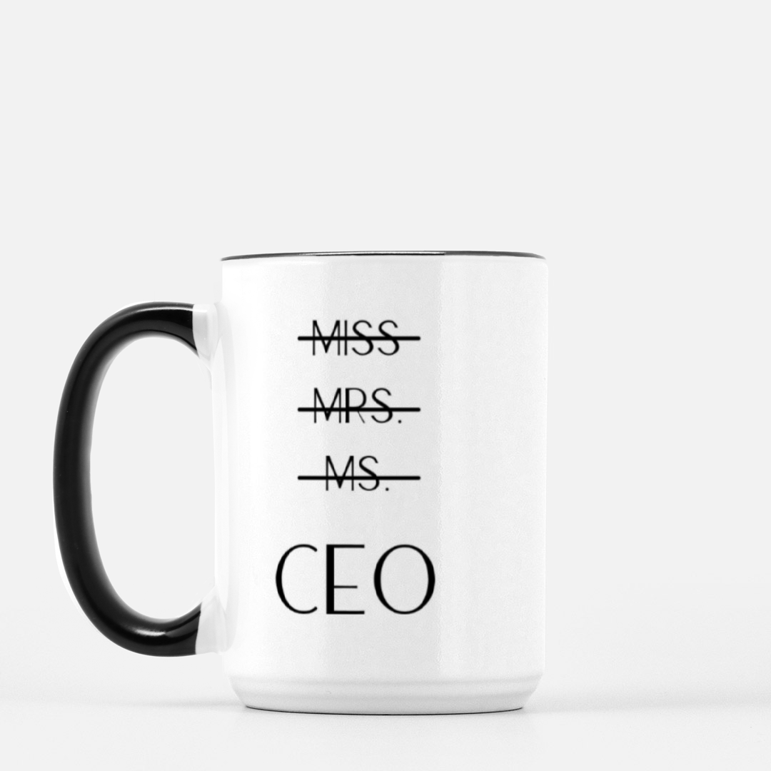 Miss Mrs. Ms. CEO Mug (Black + White)